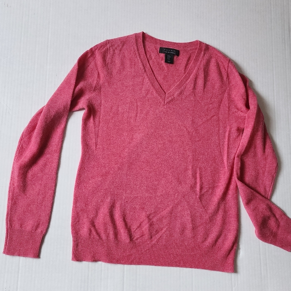 Tahari Pink V-Neck Sweater